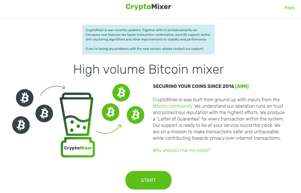 Cryptomixer homepage