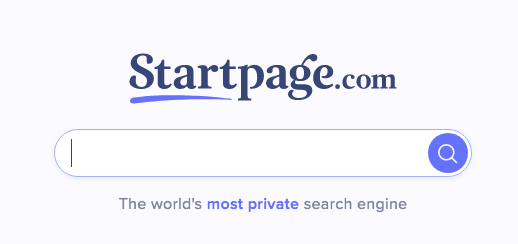 Startpage.com home page