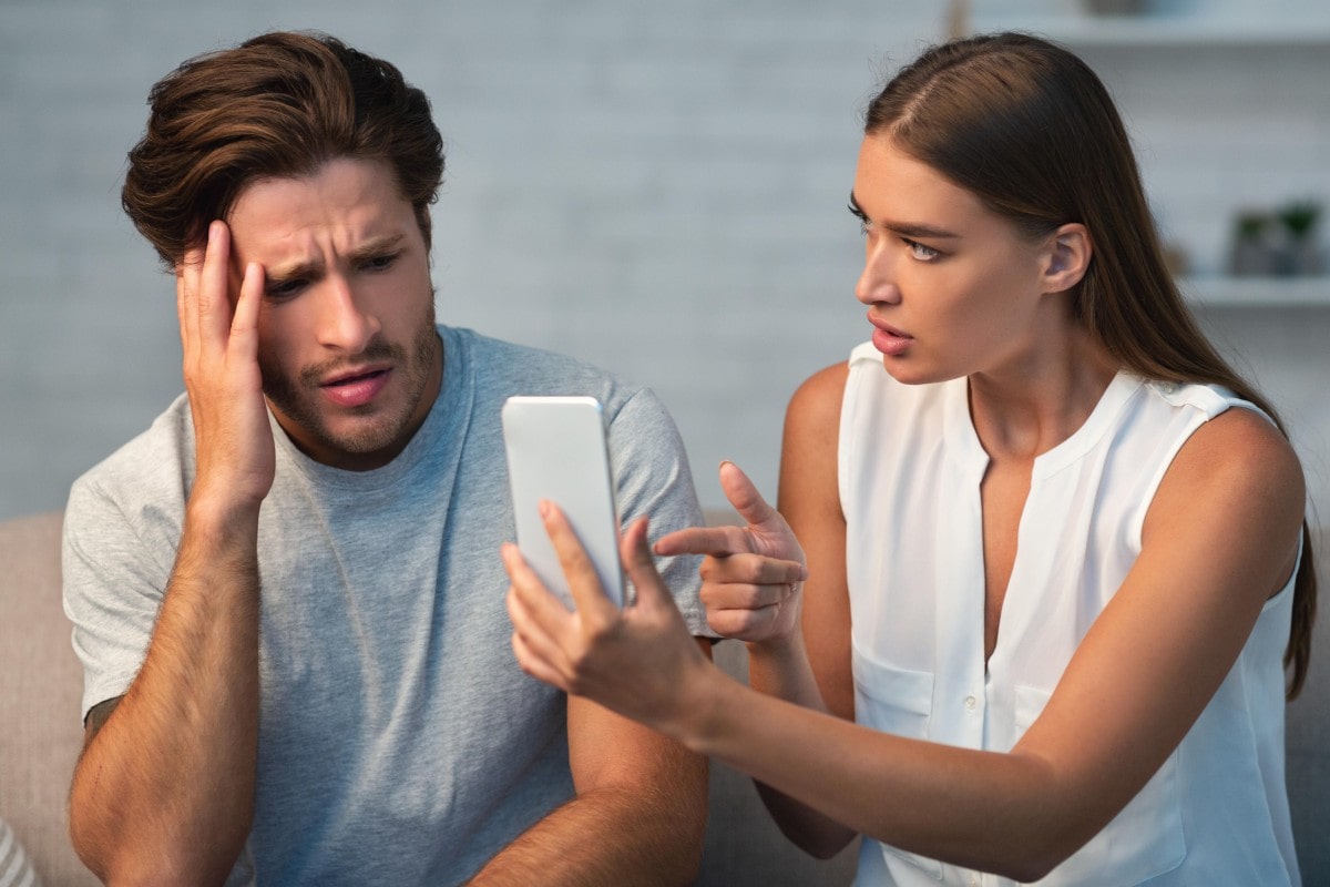man cheating on woman